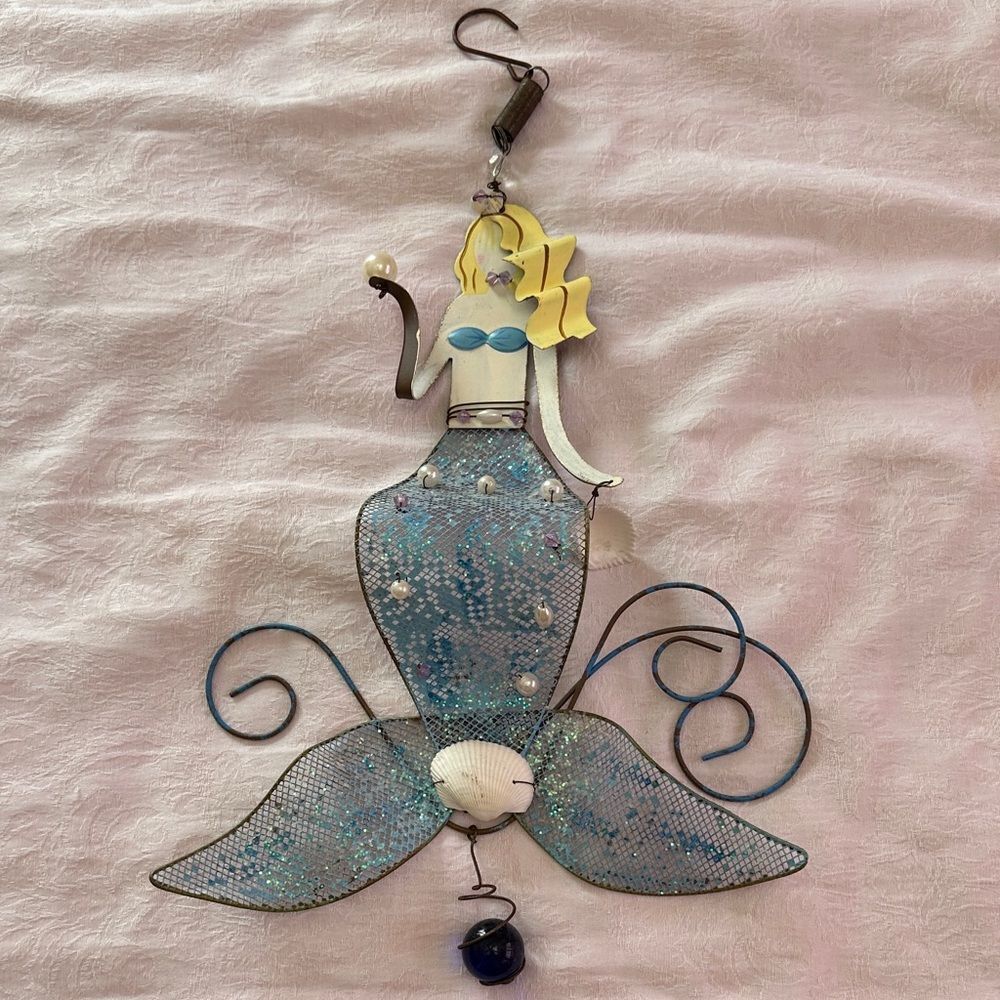 Art Metal Mermaid Wall Hanging Decor Beach Coastal Nautical